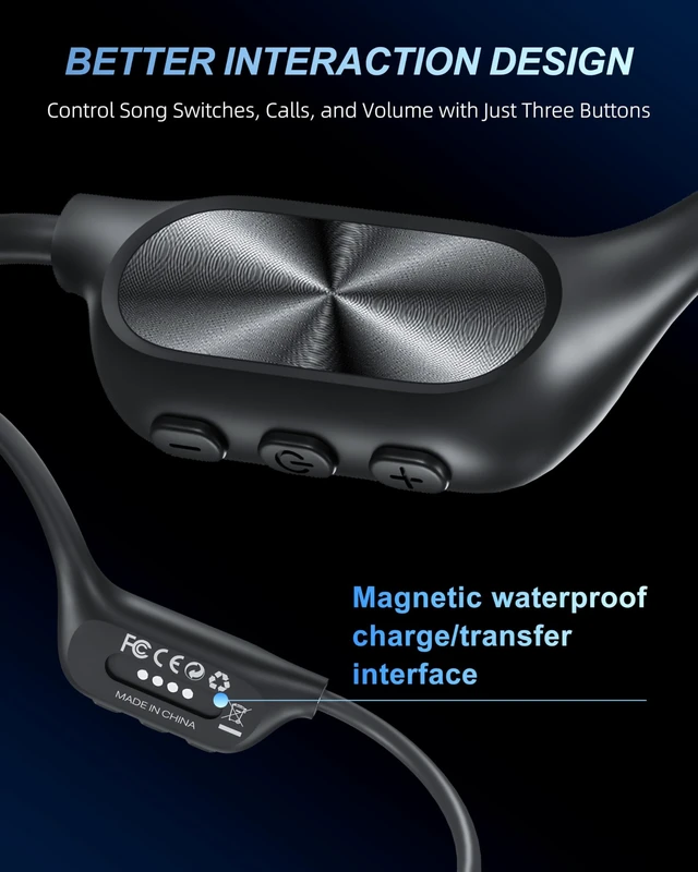 Alt view image 4 of 7 - Bone Conduction Swimming Headphones, 32GB MP3 Player, IPX8 Waterproof Underwater Music, Bluetooth 5.3 Open Ear Sport Headphones for Lap Swimming Running Cycling