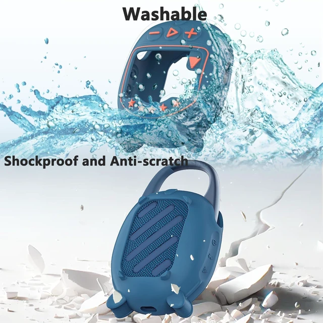 Alt view image 5 of 7 - Silicone Cover Case for JBL Clip 5 Portable Bluetooth Speaker Protective Soft Silicone Cover for JBL Clip 5 Speaker Accessories, Stand Up Case, Shockproof Cover (Blue)