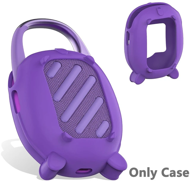 Alt view image 4 of 7 - Silicone Cover Case for JBL Clip 5 Portable Bluetooth Speaker Protective Soft Silicone Cover for JBL Clip 5 Speaker Accessories, Stand Up Case, Shockproof Cover (Purple)