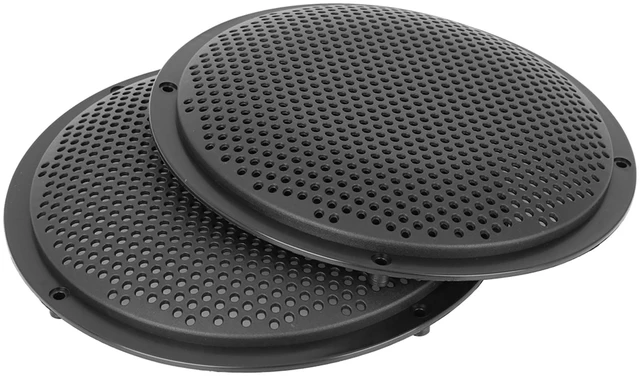 Alt view image 6 of 7 - 2pcs 8'' Audio Speaker Cover Mesh Subwoofer Grill Horn Guard Decorative Circle Grille Protector, Black, Plastic