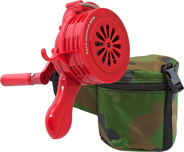Main image of Loud Hand Crank Air Raid Siren with Waist Bag, VXS-1000P Compact, Portable, Manual Siren Horn Long-Range Alarm Sound for Fire/Tornado Alerts and Event Use
