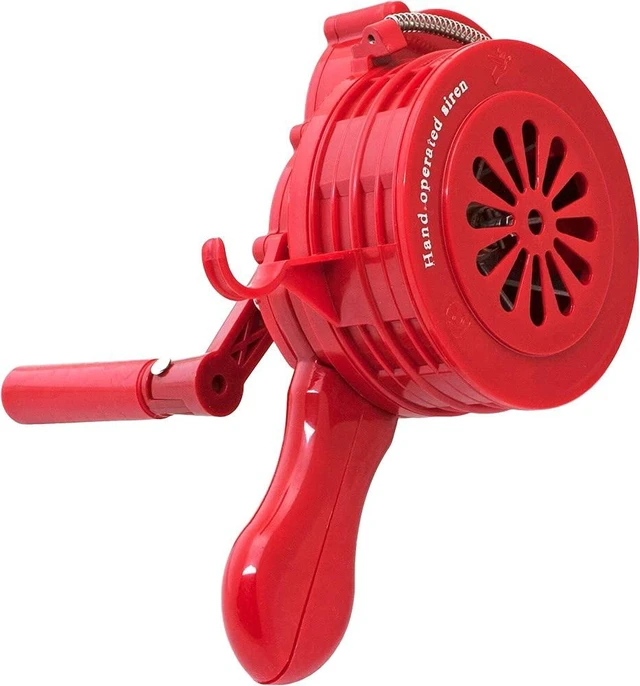 Alt view image 2 of 7 - Loud Hand Crank Air Raid Siren with Waist Bag, VXS-1000P Compact, Portable, Manual Siren Horn Long-Range Alarm Sound for Fire/Tornado Alerts and Event Use