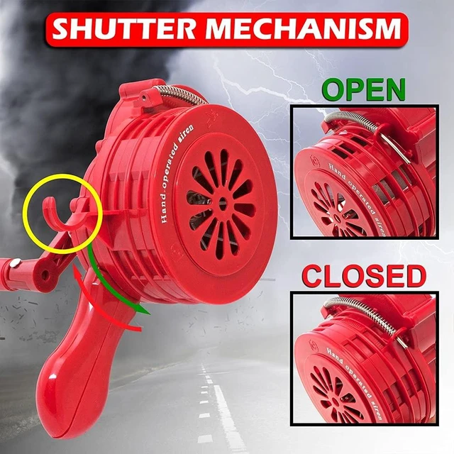 Alt view image 4 of 7 - Loud Hand Crank Air Raid Siren with Waist Bag, VXS-1000P Compact, Portable, Manual Siren Horn Long-Range Alarm Sound for Fire/Tornado Alerts and Event Use