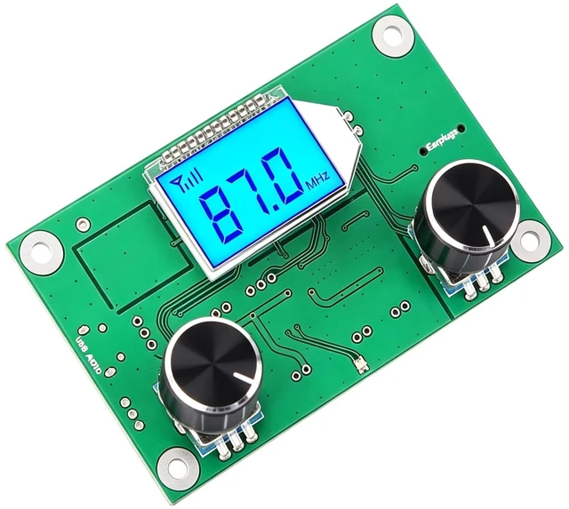 Main image of ICSTATION FM Receiver Module, DC 3V-5V Radio Receiver Module with LCD Dplay DSP PLL Digital Radio Circuit Board 76.0MHz-108.0MHz Stereo Board