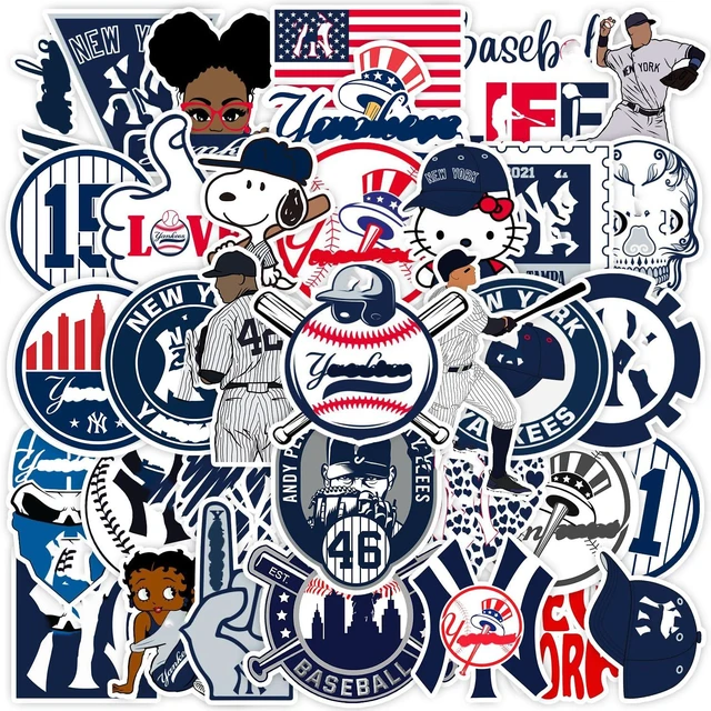 Main image of 72pcs New York Baseball Stickers Yankee Pack for Laptop Water Bottle Car Window Scrapbook Helmet Skateboard Wall Cool Vinyl Decals for Kids Teens Adults Fans Gifts Mighty Yankees Inspired
