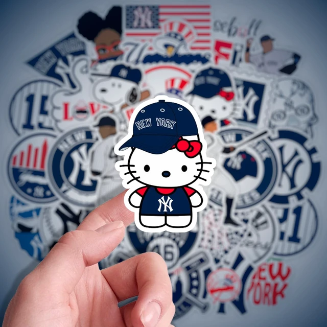 Alt view image 4 of 5 - 72pcs New York Baseball Stickers Yankee Pack for Laptop Water Bottle Car Window Scrapbook Helmet Skateboard Wall Cool Vinyl Decals for Kids Teens Adults Fans Gifts Mighty Yankees Inspired