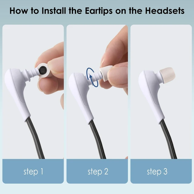 Alt view image 6 of 7 - Replacement Earphone Tips for Wireless TV Headsets, 5 Pairs Memory Foam Earbud Tips Compatible with SM-823, SM-823D Pro, SM-824D1, SM-824D2, SM-863D, SM-901TV (Grey)
