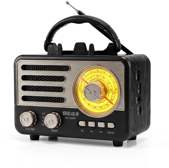 Main image of Radio Portable AM FM SW Bluetooth Speaker Vintage Radios with Phone Stand Small Retro Radio Battery Powered for Vintage Decor Birthday Gifts for Women,Men,Dad (Black)