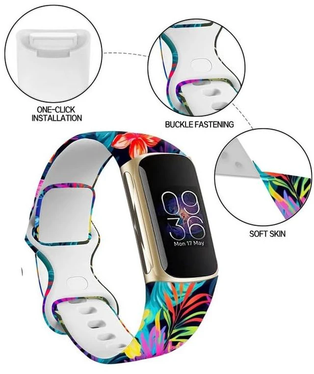 Alt view image 2 of 6 - Sport Bands Compatible with Charge 6 /Charge 5 for Women Men,Soft Waterproof Replacement Straps Wristbands for Charge Advanced Fitness Tracker