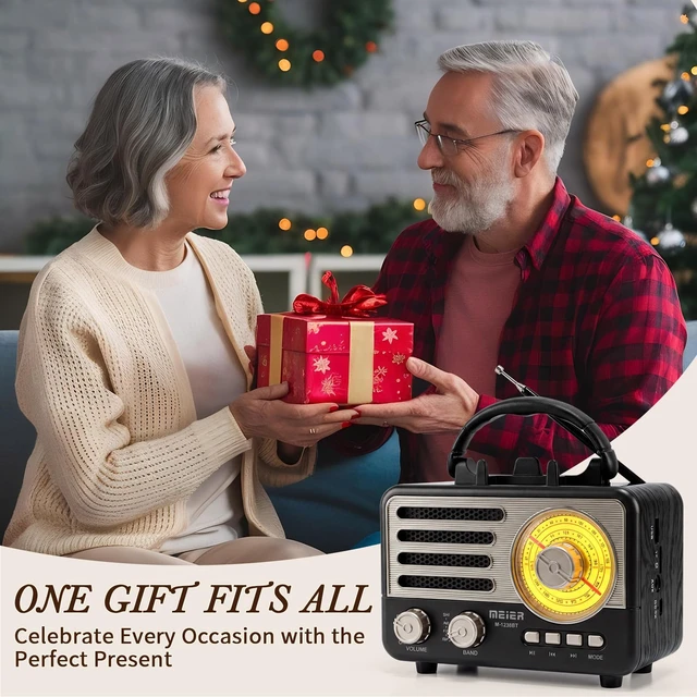 Alt view image 5 of 7 - Radio Portable AM FM SW Bluetooth Speaker Vintage Radios with Phone Stand Small Retro Radio Battery Powered for Vintage Decor Birthday Gifts for Women,Men,Dad (Black)