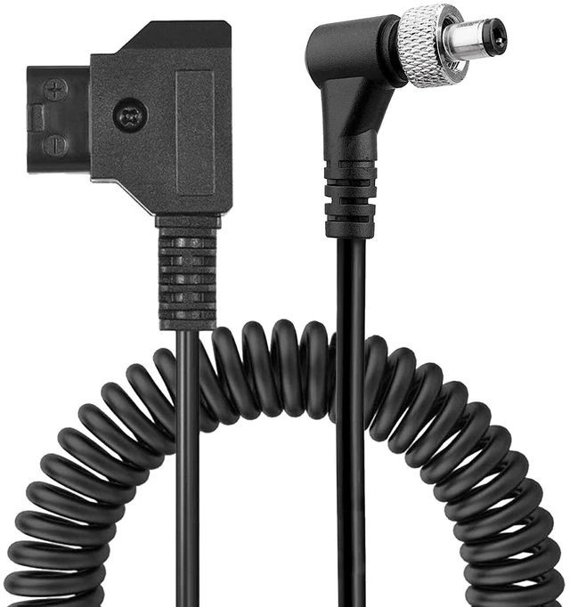 Main image of D-Tap to Locking DC 5.5 2.5mm Monitor Coiled Power Cable Compatible with Atomos Ninja V/Shogun PIX-E7 PIX-E5 7 Touchscreen/Hollyland Mars 400s