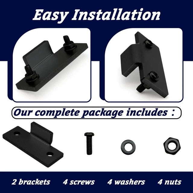 Alt view image 5 of 7 - Black Turntable Dust Cover Hinges - Repair Tabs and Hinge Brackets for Technics SL-D2 3200 B2 Q2 D3 - Easy Installation for Turntable Dust Cover Repair