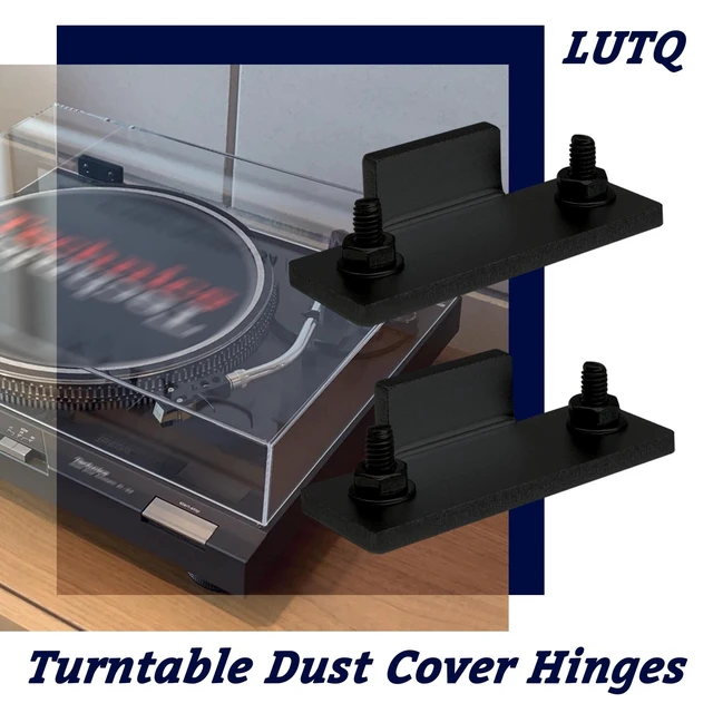 Alt view image 7 of 7 - Black Turntable Dust Cover Hinges - Repair Tabs and Hinge Brackets for Technics SL-D2 3200 B2 Q2 D3 - Easy Installation for Turntable Dust Cover Repair