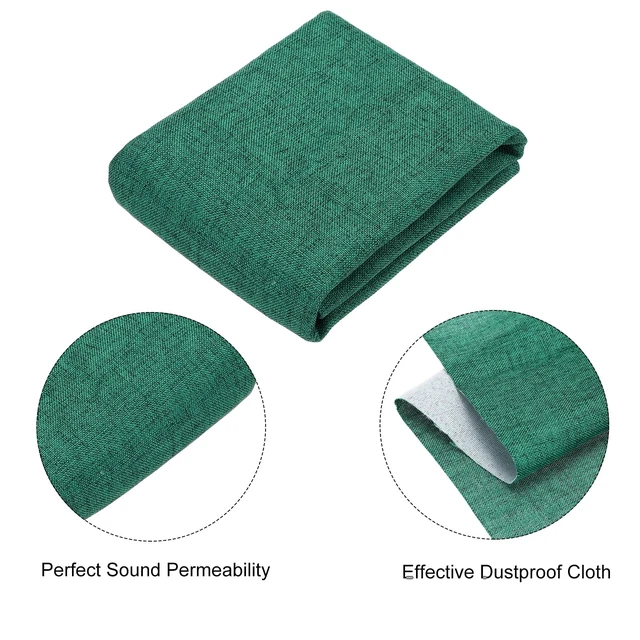 Alt view image 3 of 5 - Dark Green Speaker Grill Cloth 20"x58" Stereo Box Fabric Protective Dustproof Mesh Breathable Replacement Cover for Home Stage Speakers,Media Cabinet,KTV Box(0.5x1.48m)