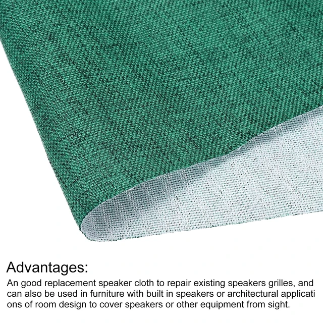 Alt view image 4 of 5 - Dark Green Speaker Grill Cloth 20"x58" Stereo Box Fabric Protective Dustproof Mesh Breathable Replacement Cover for Home Stage Speakers,Media Cabinet,KTV Box(0.5x1.48m)