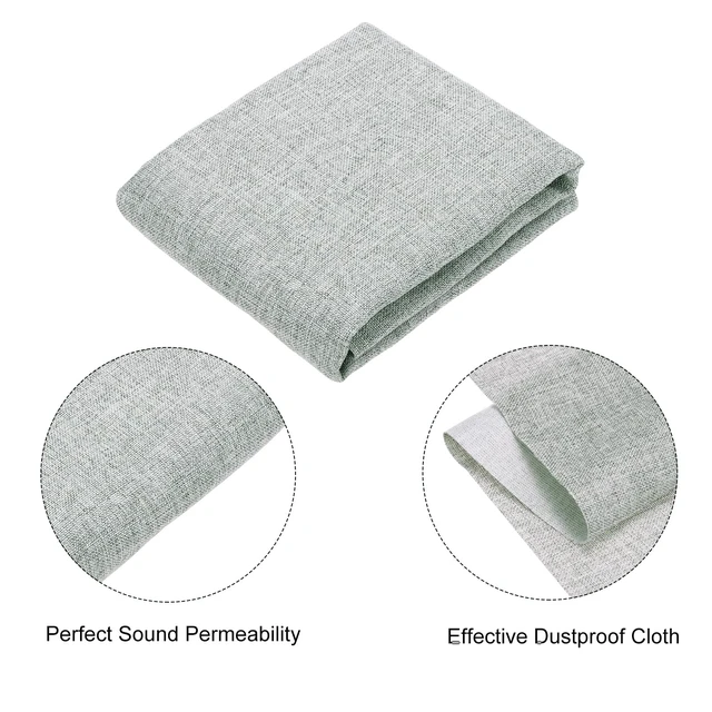Alt view image 3 of 5 - Light Gray Speaker Grill Cloth 20"x58" Stereo Box Fabric Protective Dustproof Mesh Breathable Replacement Cover for Home Stage Speakers,Media Cabinet,KTV Box(0.5x1.48m)