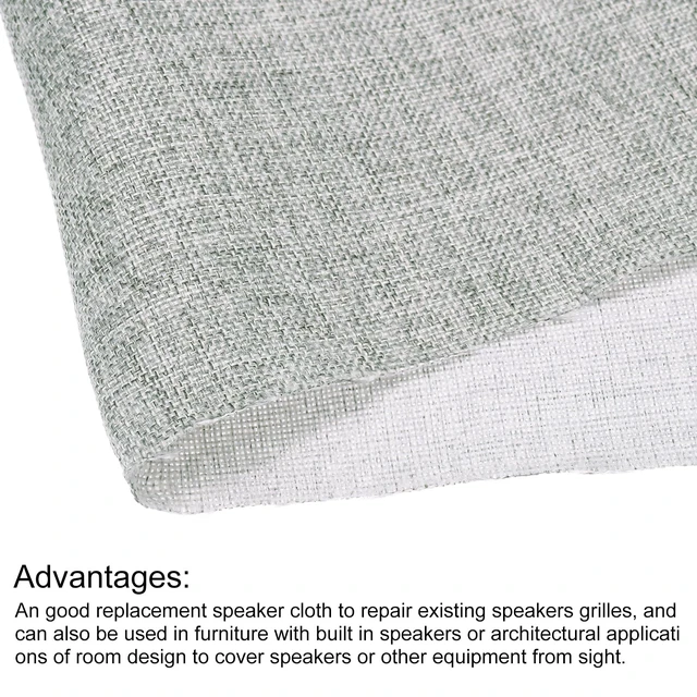 Alt view image 4 of 5 - Light Gray Speaker Grill Cloth 20"x58" Stereo Box Fabric Protective Dustproof Mesh Breathable Replacement Cover for Home Stage Speakers,Media Cabinet,KTV Box(0.5x1.48m)