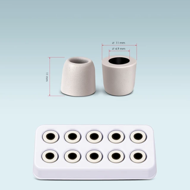 Alt view image 4 of 7 - Replacement Earphone Tips for Wireless TV Headsets, 5 Pairs Memory Foam Earbud Tips Compatible with SM-823, SM-823D Pro, SM-824D1, SM-824D2, SM-863D, SM-901TV (Grey)