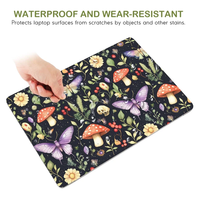 Alt view image 3 of 7 - Laptop Notebook Skin Sticker Cover Decal, 13 13.3 14 15 15.4 15.6 inch Laptop Vinyl Skin Sticker Cover Soft Art Protector Netbook (Mushroom Butterfly)