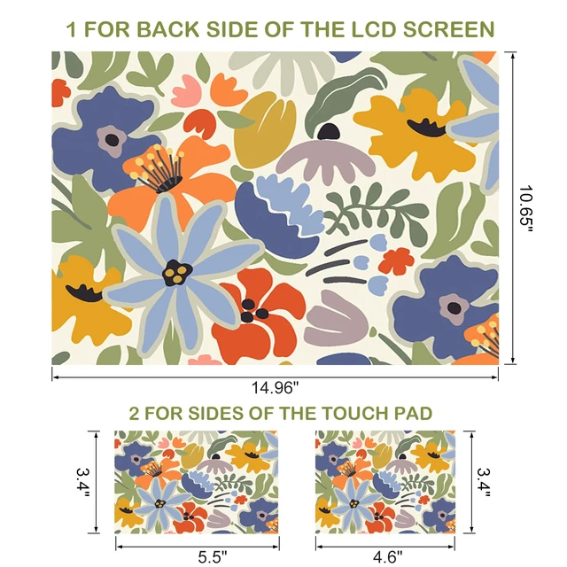 Alt view image 5 of 5 - Laptop Notebook Skin Sticker Soft Cover Decal Fits 13 13.3 14 15 15.4 15.6 inch Laptop Protector Netbook PC, Easy to Apply and Remove (Colorful Abstract Flowers)