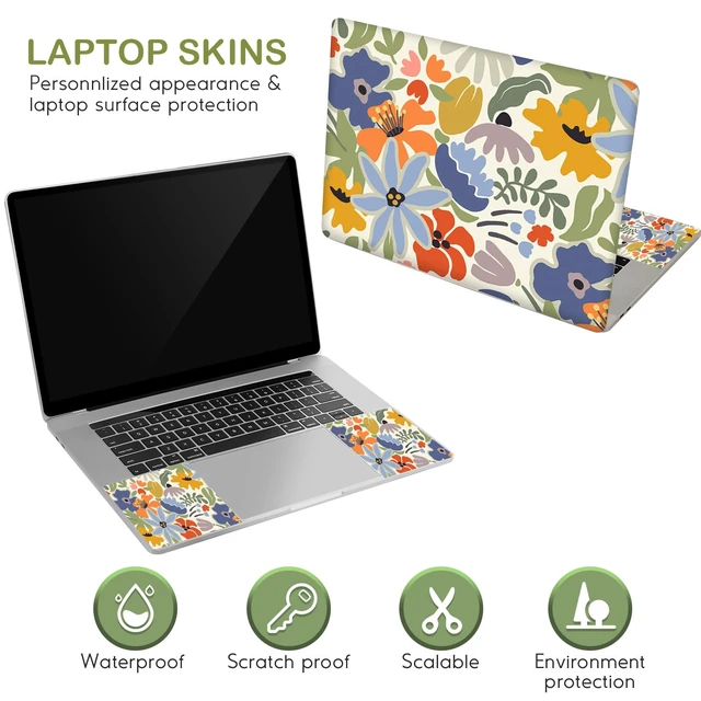 Alt view image 3 of 5 - Laptop Notebook Skin Sticker Soft Cover Decal Fits 13 13.3 14 15 15.4 15.6 inch Laptop Protector Netbook PC, Easy to Apply and Remove (Colorful Abstract Flowers)