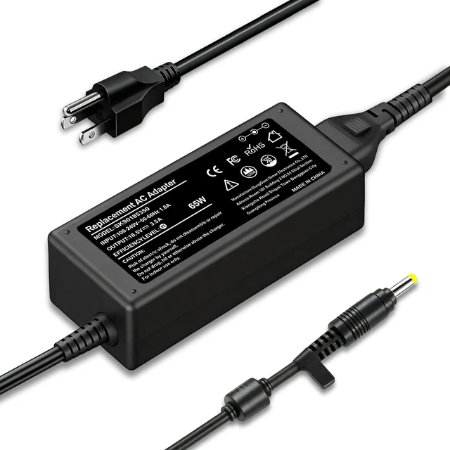 Main image of 65W 18.5V Laptop Charger Replacement for HP Pavilion DV6000 DV6700 DV2000 DV6500 DV1000 Compaq Presario C300 C500 C700 F500 F700 A900 Spare 381090-001 403810-001 Power Adapter 4.8x1.7mm Tip