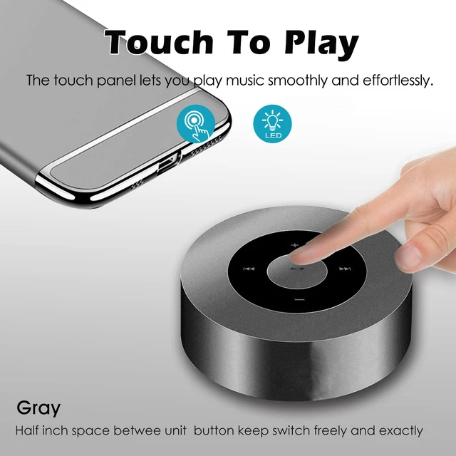 Alt view image 2 of 6 - LED Smart Touch Play Bluetooth Speaker/Portable Wireless Speakers with HD Sound / 12-Hour Playtime/Bluetooth 5.0 / TF Card Support Play/Aux in Port Speaker (Gray)