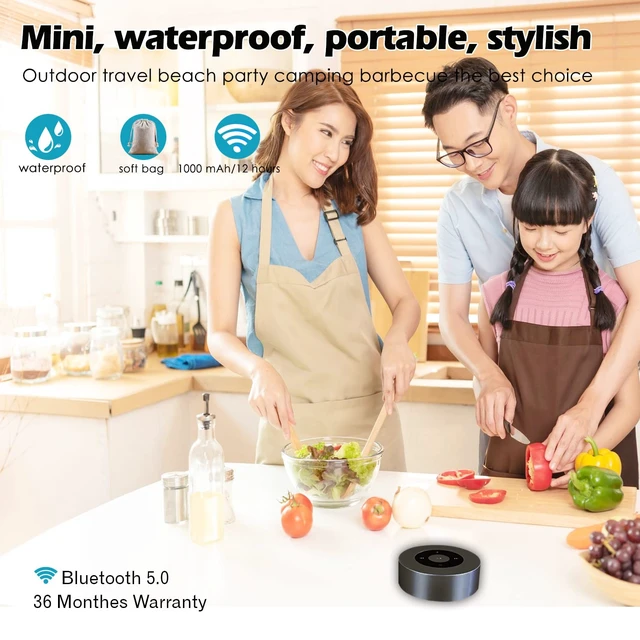 Alt view image 3 of 6 - LED Smart Touch Play Bluetooth Speaker/Portable Wireless Speakers with HD Sound / 12-Hour Playtime/Bluetooth 5.0 / TF Card Support Play/Aux in Port Speaker (Gray)