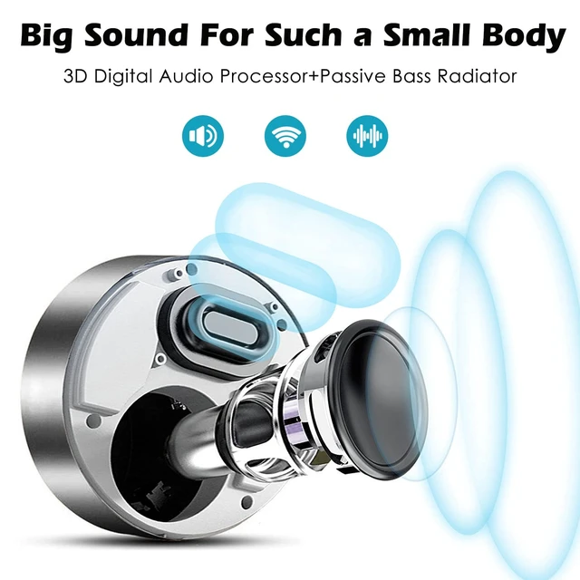 Alt view image 4 of 6 - LED Smart Touch Play Bluetooth Speaker/Portable Wireless Speakers with HD Sound / 12-Hour Playtime/Bluetooth 5.0 / TF Card Support Play/Aux in Port Speaker (Gray)
