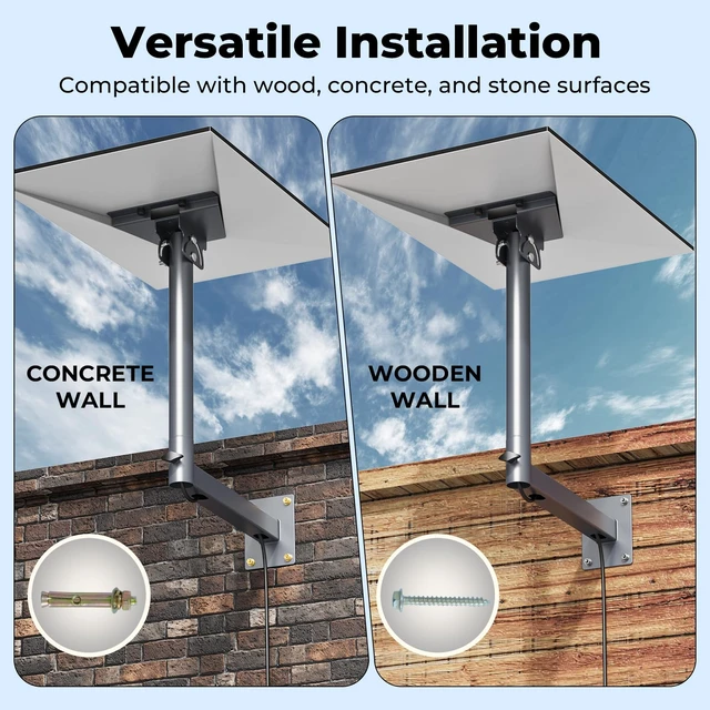 Alt view image 4 of 7 - Starlink Standard 4/4X/Gen 3 Mount, 360° Adjustable Starlink Wall Mount with Pipe Adapter, Pole Mount, Rustproof, Weatherproof for Concrete/Wood Walls, Easy Installation, Grey