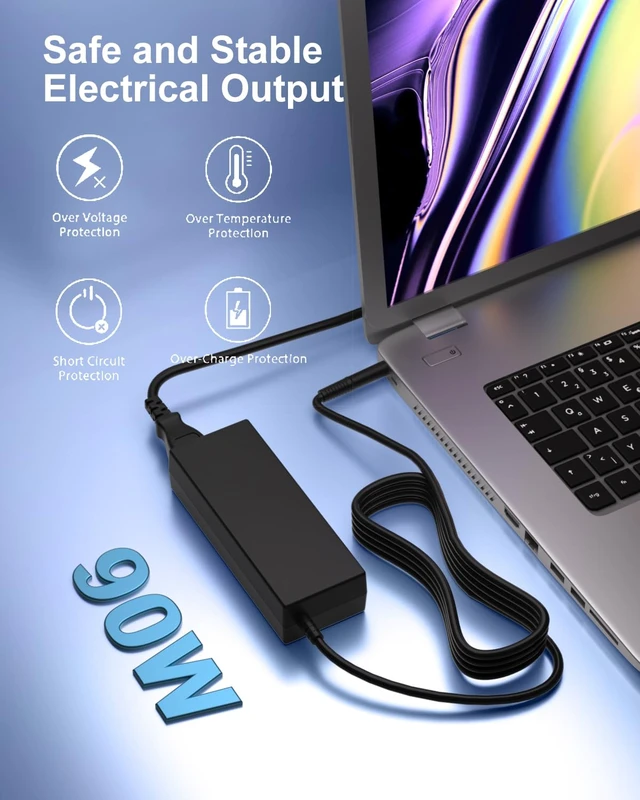 Alt view image 5 of 6 - 90W Charger Compatible with HP All-in-One Pavilion PC EliteDesk Compatible with 20" 21" ProDesk, EliteDesk, 20-C434 20-B013W 20-C023W