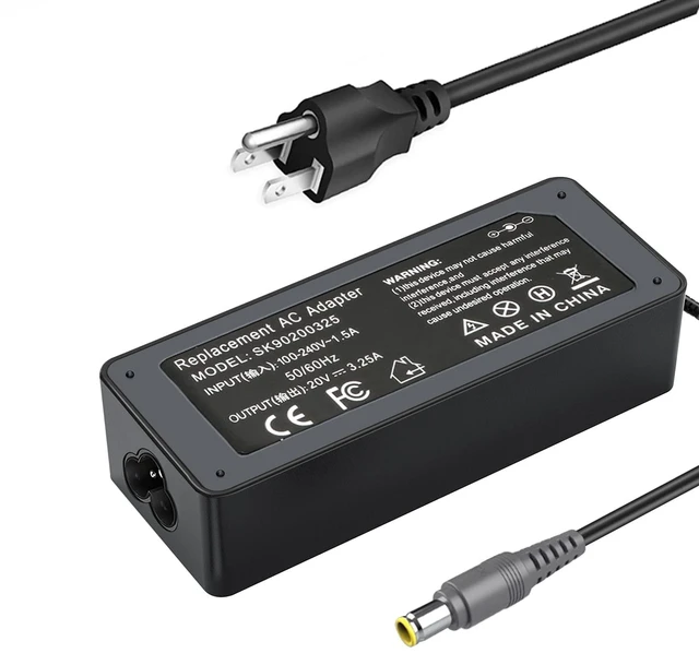 Main image of 65W Laptop Charger Replacement for ThinkPad X131E T420 T420 T420s T420s T530 T530 X220 X220 X230 SL510 E430 E530 E545 Edge 15 X120E X140E T430s T520 L430 B590 L420 AC Adapter Power Cord