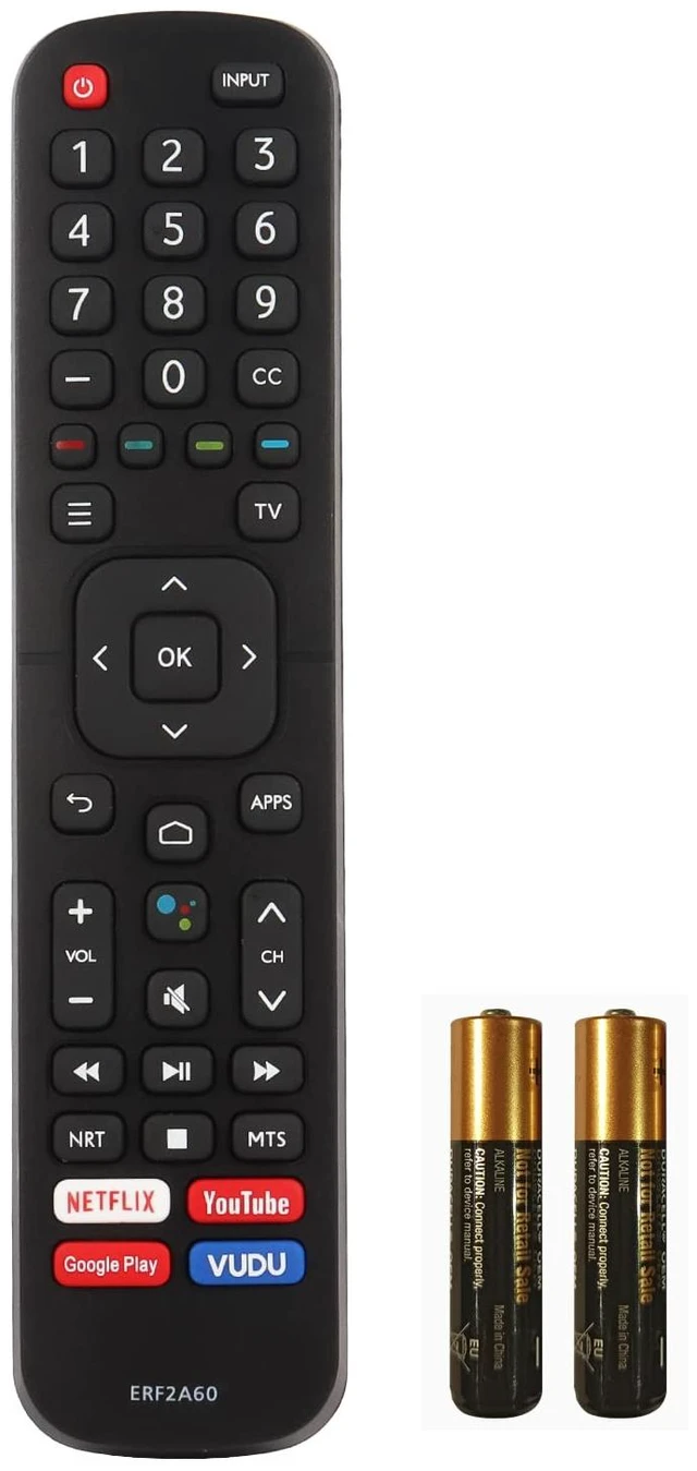 Main image of New IR ERF2A60 Remote Control Fit for Hisense Smart 4K TV 65H8F 50H8F 65H9F 55H9F 55H8F 43H6570F 50H6570F 55H6570F 65H6570 55H9020F 55H9030F with Two Batteries (Without Voice Function)