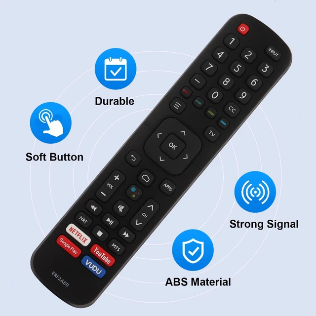 Alt view image 3 of 5 - New IR ERF2A60 Remote Control Fit for Hisense Smart 4K TV 65H8F 50H8F 65H9F 55H9F 55H8F 43H6570F 50H6570F 55H6570F 65H6570 55H9020F 55H9030F with Two Batteries (Without Voice Function)