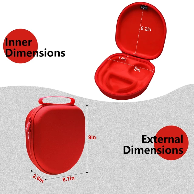 Alt view image 2 of 7 - LTGEM Case Compatible with Silensys E7 / MOVSSOU E7 / COWIN E7 Active Noise Cancelling Headphones, Red