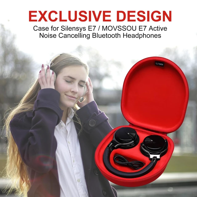 Alt view image 7 of 7 - LTGEM Case Compatible with Silensys E7 / MOVSSOU E7 / COWIN E7 Active Noise Cancelling Headphones, Red