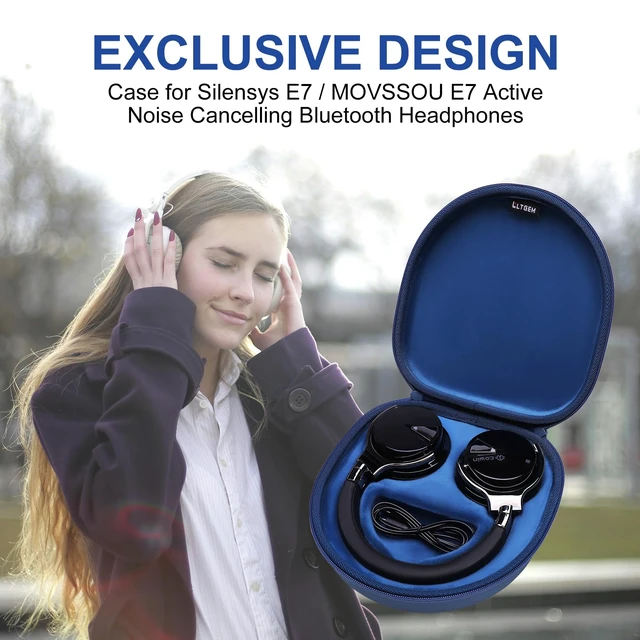 Alt view image 7 of 7 - LTGEM Case Compatible with Silensys E7 / MOVSSOU E7 / COWIN E7 Active Noise Cancelling Headphones, Blue