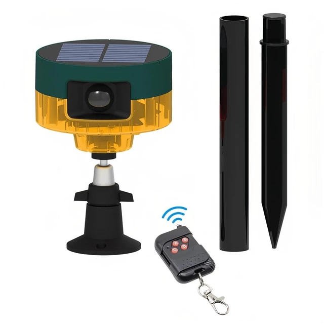 Main image of Solar Motion Sensor Alarm Outdoor 360°Motion Detector LED Flashing Strobe Light Warning Lamp with Remote Control Sound Security Siren for Chicken Coop Yard Home Farm Barn