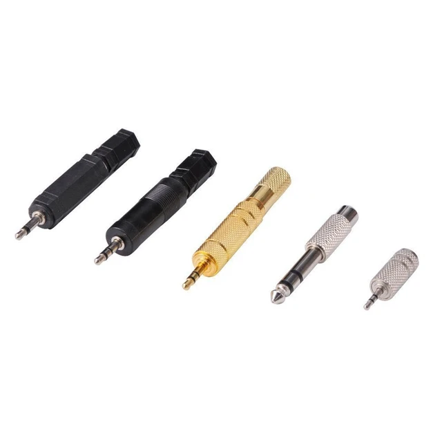 Alt view image 2 of 7 - 8 Pieces Audio Adapter Set - Gold Stereo 6.35mm 1/4inch to 3.5mm 1/8inch and 3.5mm to 2.5mm Mic Plug Connector