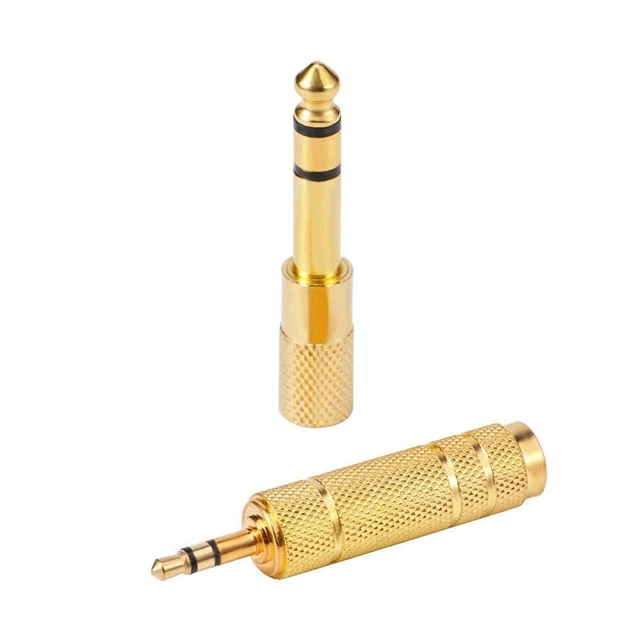 Alt view image 3 of 7 - 8 Pieces Audio Adapter Set - Gold Stereo 6.35mm 1/4inch to 3.5mm 1/8inch and 3.5mm to 2.5mm Mic Plug Connector