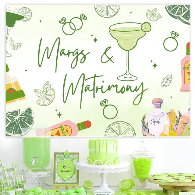 Alt view image 2 of 6 - 7*5ft Margs and Matrimony Bachelorette Decorations Backdrop Margarita Backdrop Banner Cinco De Mayo Mexican Fiesta Banner Bridal Shower Party Supplies for Cactus Engagement Wedding Carnival