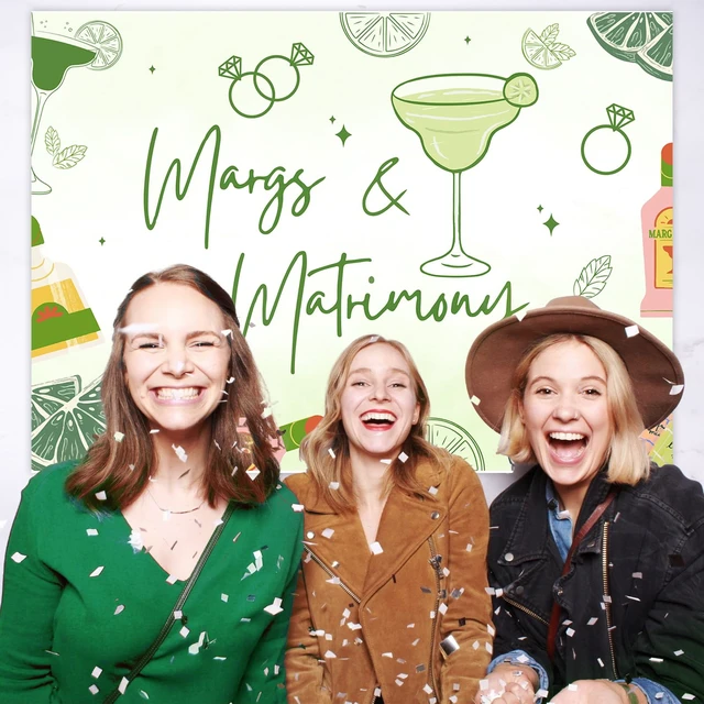Alt view image 4 of 6 - 7*5ft Margs and Matrimony Bachelorette Decorations Backdrop Margarita Backdrop Banner Cinco De Mayo Mexican Fiesta Banner Bridal Shower Party Supplies for Cactus Engagement Wedding Carnival