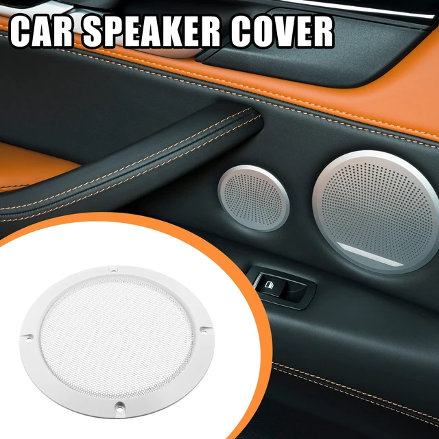 Alt view image 2 of 7 - 2 Pcs 5" Car Metal Speaker Cover Mesh Subwoofer Grill Horn Guard with 8 Screw White