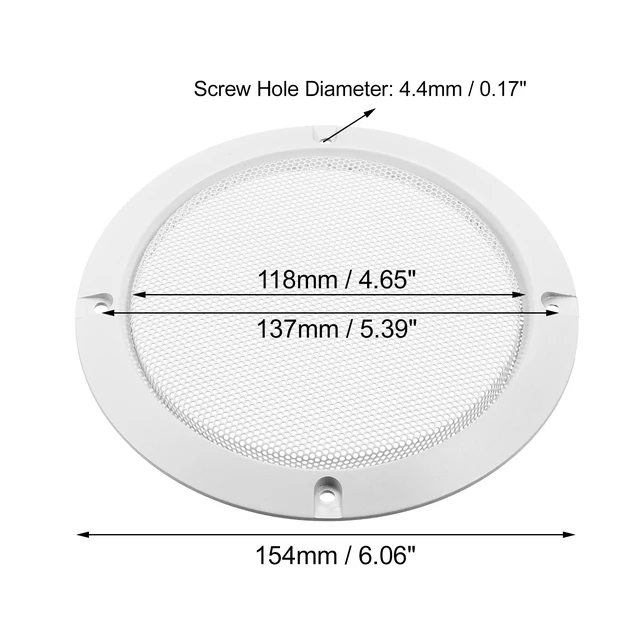 Alt view image 5 of 7 - 2 Pcs 5" Car Metal Speaker Cover Mesh Subwoofer Grill Horn Guard with 8 Screw White