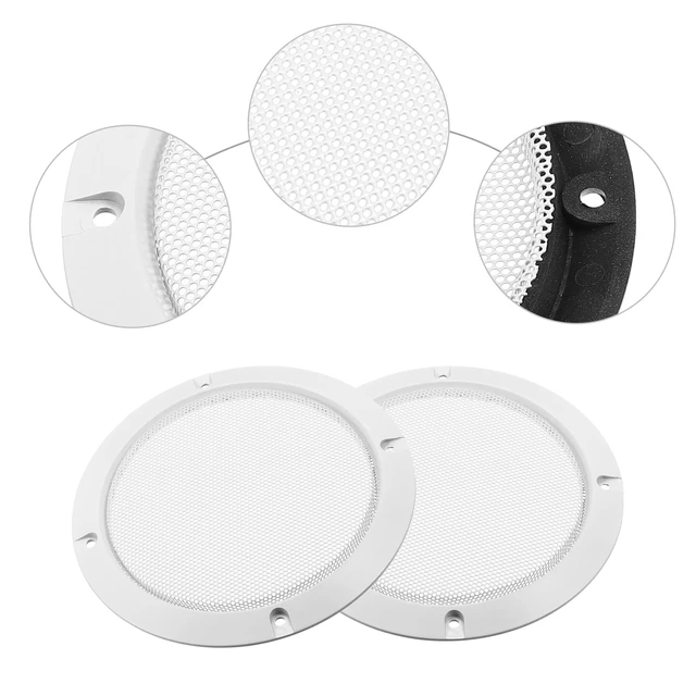 Alt view image 4 of 7 - 2 Pcs 5" Car Metal Speaker Cover Mesh Subwoofer Grill Horn Guard with 8 Screw White