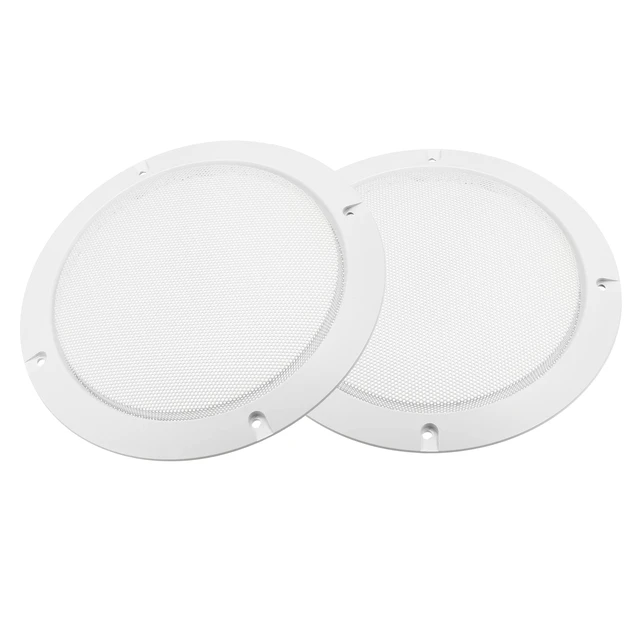 Alt view image 3 of 7 - 6.5" Car Metal Speaker Cover Mesh Subwoofer Grill Horn Guard with 8 Screws White, 2 Pcs