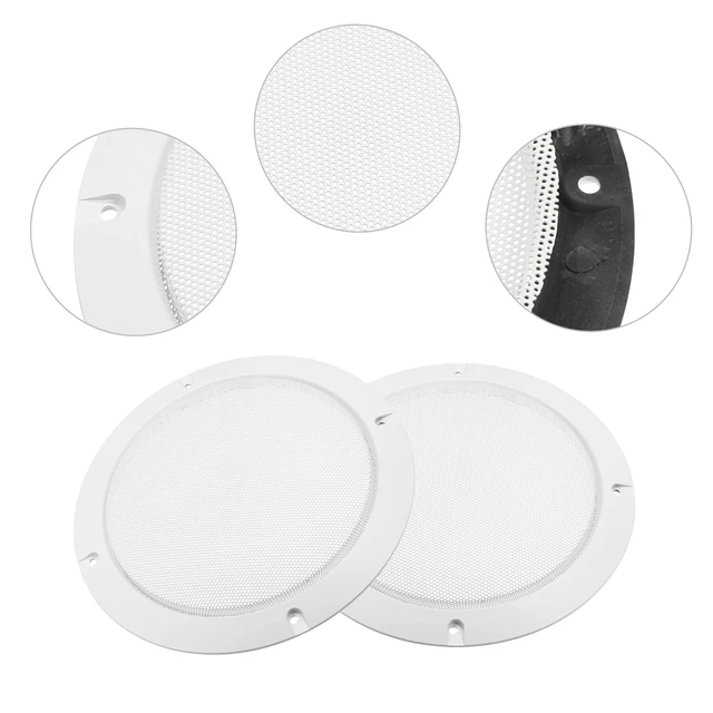 Alt view image 4 of 7 - 6.5" Car Metal Speaker Cover Mesh Subwoofer Grill Horn Guard with 8 Screws White, 2 Pcs