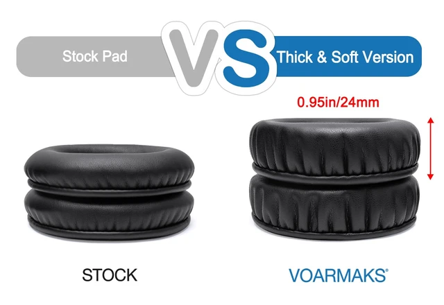 Alt view image 2 of 7 - Soft Protein Leather Ear Pads for Pioneer HDJ CUE1 Cue One, HDJ500 DJ Headphone (Black)