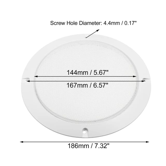 Alt view image 5 of 7 - 6.5" Car Metal Speaker Cover Mesh Subwoofer Grill Horn Guard with 8 Screws White, 2 Pcs