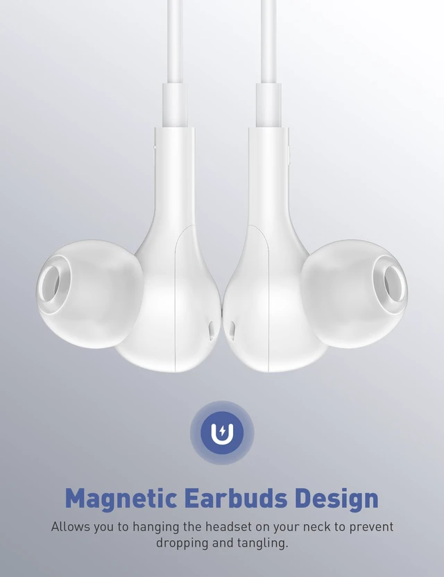Alt view image 4 of 7 - Wired Earbuds 3.5mm Jack School Airplane Travel Headphones White 3.5 mm Plug Earphones with S/M/L in Ear Buds Tips Microphone, Music Calls Remote Control Corded for Office